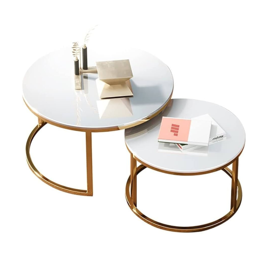 Mesas Acuarias · 2 piezas · Vidrio y Metal