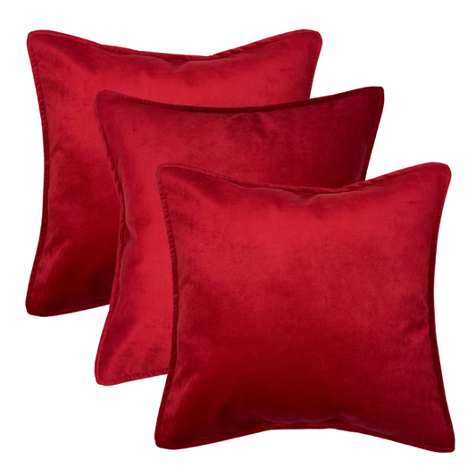 3 Cojines Clásicos · Velvet · Red
