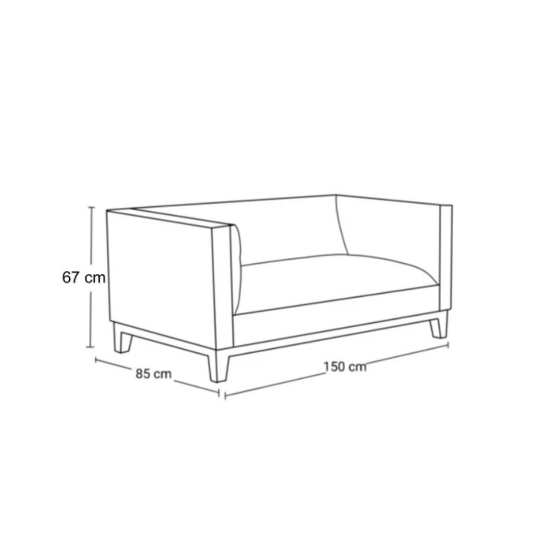 Sofá Praga · 2C · Velvet · Red