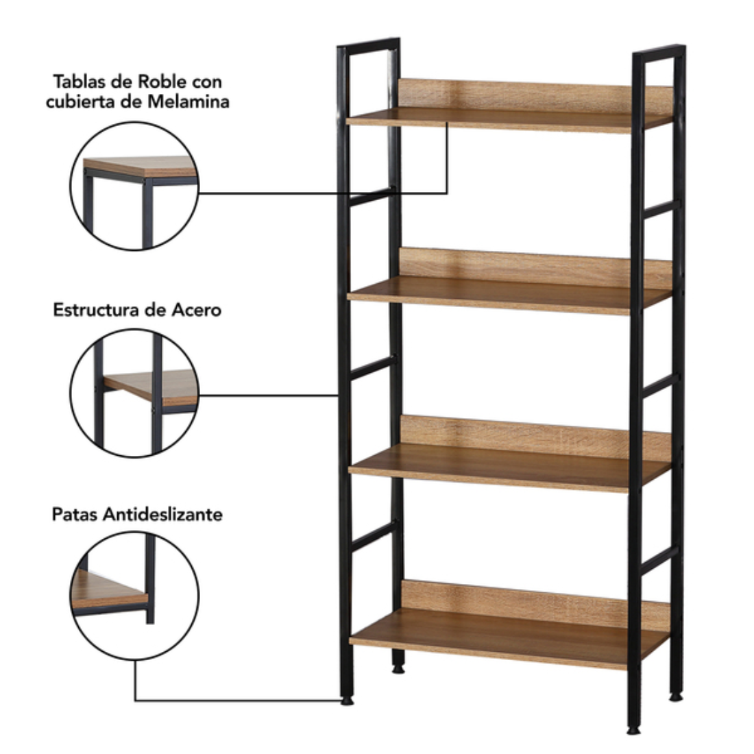 Estante Noruega · 4 Niveles · Industrial · Café
