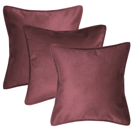 3 Cojines Clásicos · Velvet · Palo Rosa