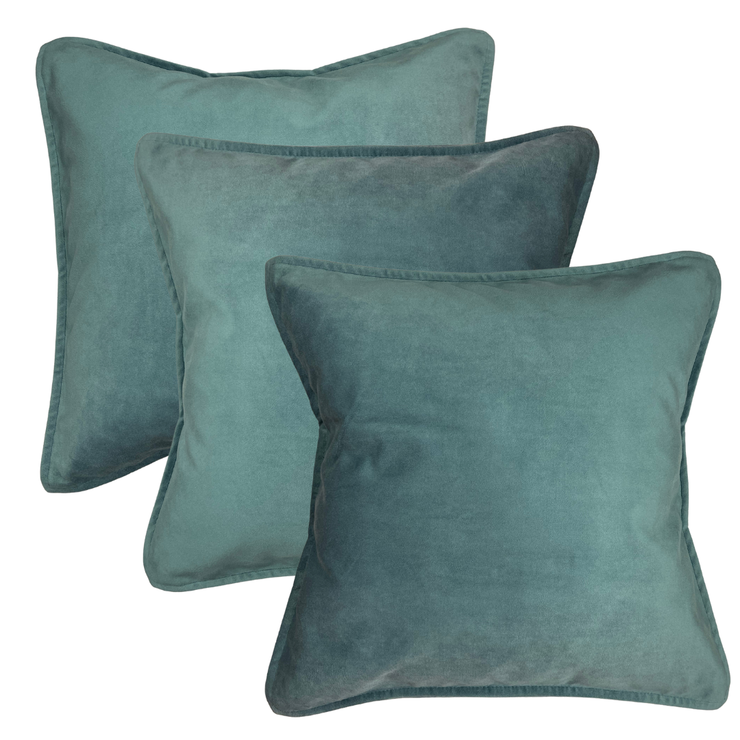 3 Cojines Clásicos · Velvet · Verde Agua