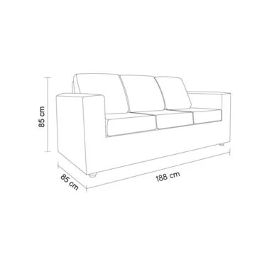 Sofá Sevilla · 3C · Velvet · Palo Rosa